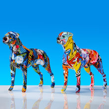 Load image into Gallery viewer, Image of multicolor resin rottweiler statues