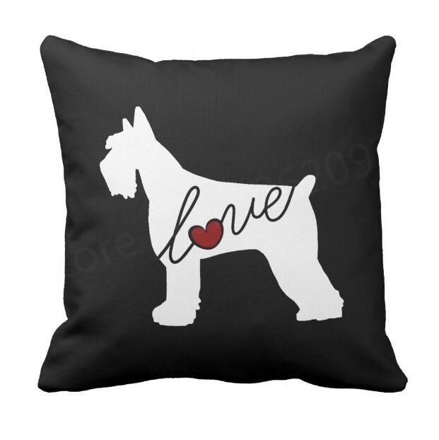 Reverse Silhouette Schnauzer Love Cushion CoverCushion Cover
