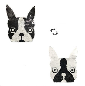 Reversible Boston Terrier / French Bulldog Sequinned PatchPatch