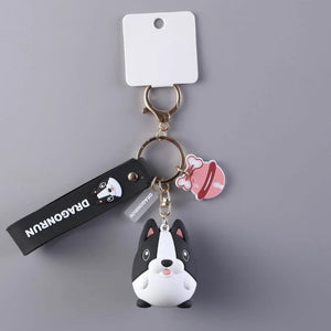 Rolly Polly Boston Terrier Love Keychain-Accessories-Accessories, Boston Terrier, Dogs, Keychain-2
