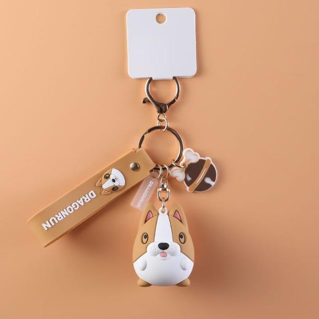 Rolly Polly Corgi Love Keychain-Accessories-Accessories, Corgi, Dogs, Keychain-1