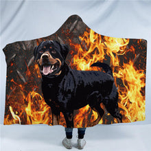 Load image into Gallery viewer, Image of a delightful rottweiler blanket