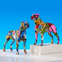 Load image into Gallery viewer, Image of two multicolor rottweiler dog statues