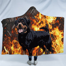Load image into Gallery viewer, Image of a rottweiler fleece blanket