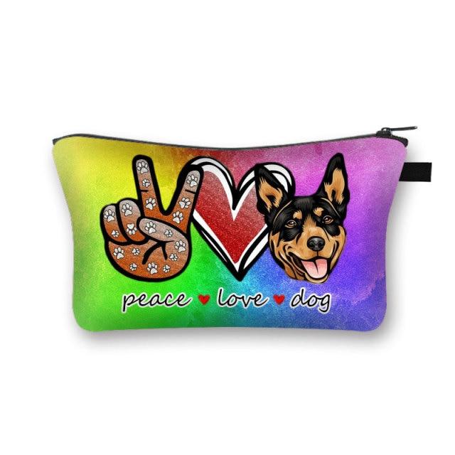 Image of a multicolor rottweiler pouch