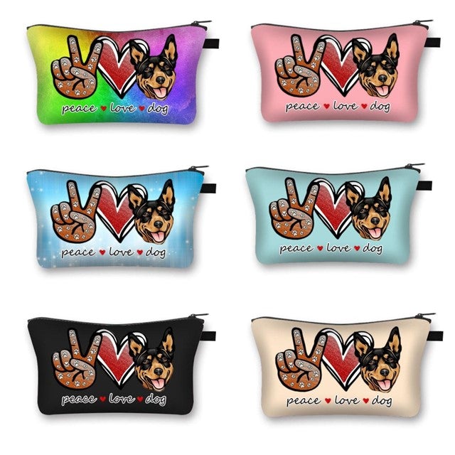 Image of six rottweiler pouches in different colors