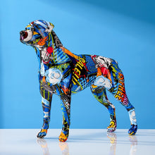 Load image into Gallery viewer, Image of a multicolor rottweiler statue