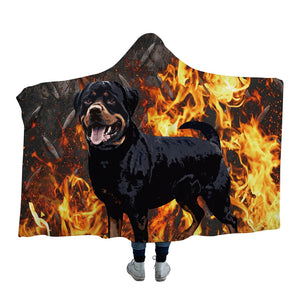 Image of a delightful rottweiler throw blanket