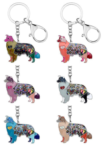 Beautiful Shetland Sheepdog / Rough Collie Love Enamel Keychains-Accessories-Accessories, Dogs, Keychain, Rough Collie, Shetland Sheepdog-1