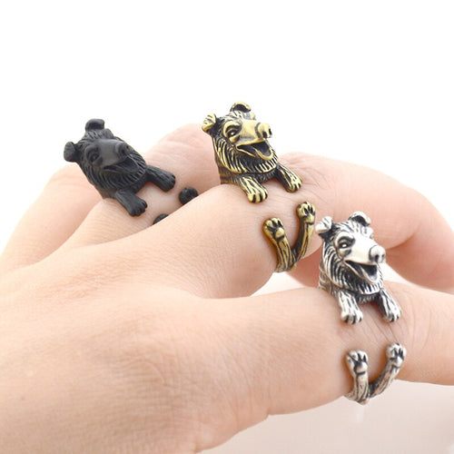 3D Rough Collie Finger Wrap Rings-Dog Themed Jewellery-Dogs, Jewellery, Ring, Rough Collie-1