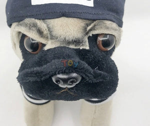 image of a sailor themed pug stuffed animal plush toy - close up view