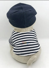 Load image into Gallery viewer, image of a sailor themed pug stuffed animal plush toy - back view