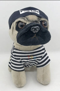 image of a sailor themed pug stuffed animal plush toy