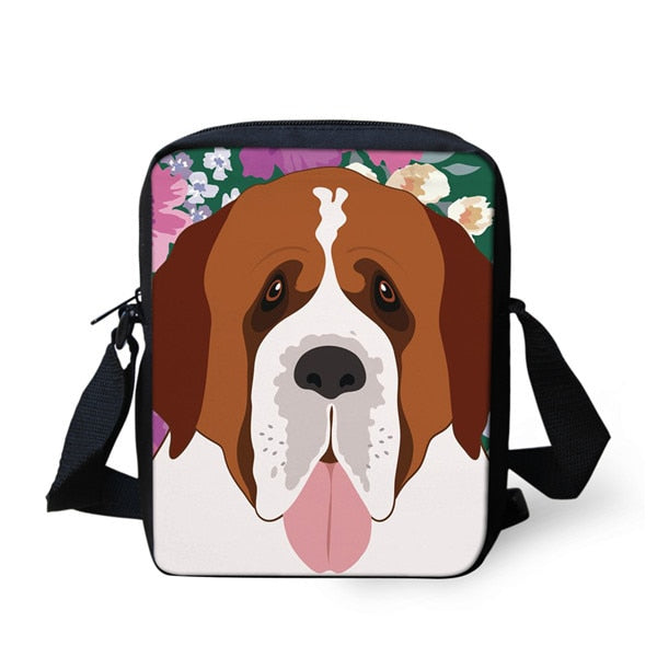 Saint Bernard in Bloom Messenger Bag-Accessories-Accessories, Bags, Dogs, Saint Bernard-1