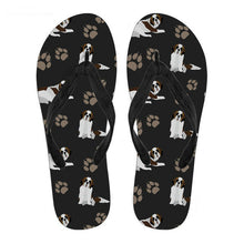 Load image into Gallery viewer, Saint Bernard Love Simple Slippers-Footwear-Dogs, Footwear, Saint Bernard, Slippers-Black-7-1
