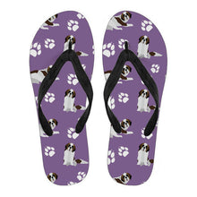 Load image into Gallery viewer, Saint Bernard Love Simple Slippers-Footwear-Dogs, Footwear, Saint Bernard, Slippers-Purple-8-2