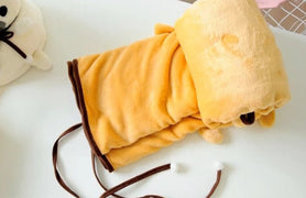 image of a cute samoyed travel blanket - yellow 
