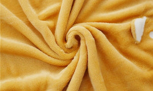 image of a cute samoyed travel blanket - yellow