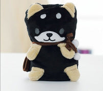 image of a cute samoyed travel blanket - black