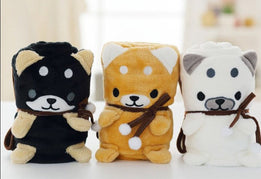 image of a cute samoyed travel blanket