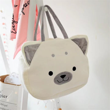 Samoyed Love White Plush HandbagBag