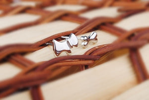 Schnauzer and Bone Love Small Silver Earrings-Dog Themed Jewellery-Dogs, Earrings, Jewellery, Schnauzer-3