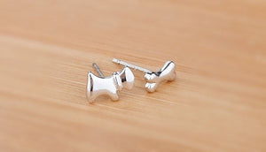Schnauzer and Bone Love Small Silver Earrings-Dog Themed Jewellery-Dogs, Earrings, Jewellery, Schnauzer-6