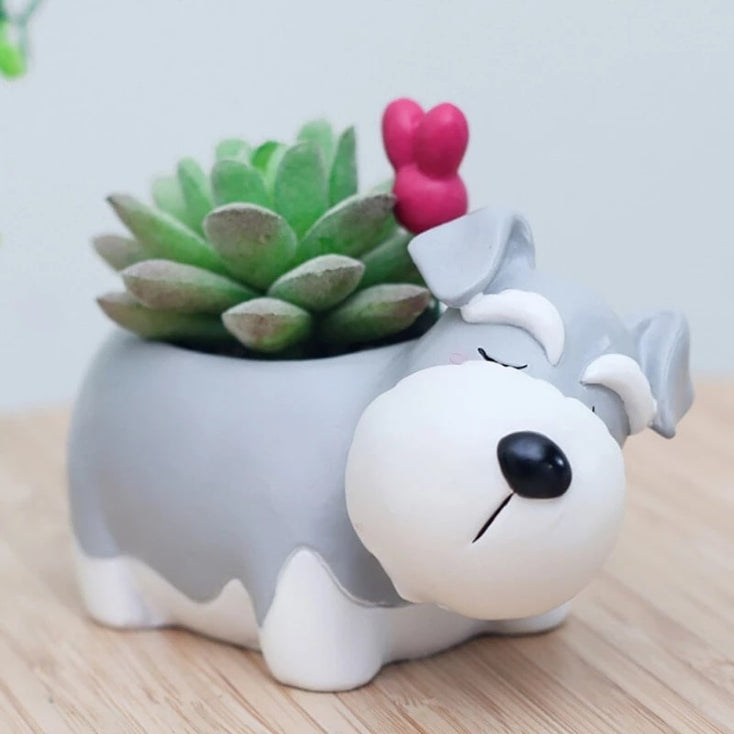 Cutest Schnauzer Love Succulent Plants Flower Pot-Home Decor-Dogs, Flower Pot, Home Decor, Schnauzer-Schnauzer-1