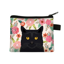 Load image into Gallery viewer, Schnauzer in Bloom Coin Purse-Accessories-Accessories, Bags, Dogs, Schnauzer-Cat - Black-6