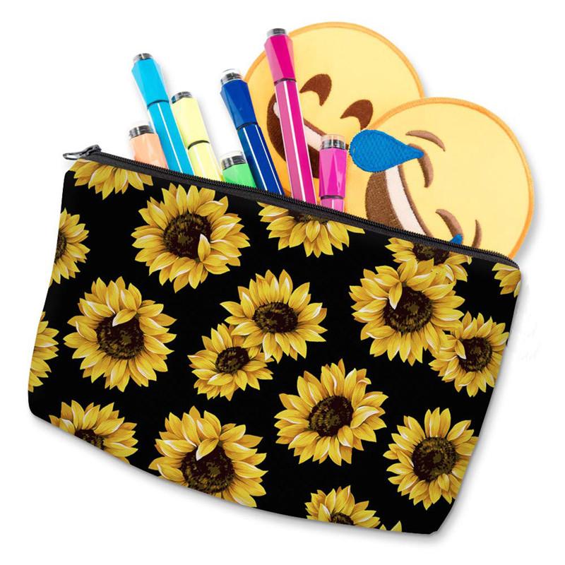 Sunflower Pen Holder, Pencil Holder Desk Organizer for Women Girls, Floral  Makeu