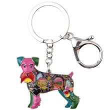 Load image into Gallery viewer, Image of an adorable multicolor enamel Schnauzer keychain