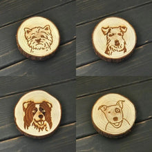 Load image into Gallery viewer, Image of the collage of four dog coasters including West Highland Terrier, Schnauzer, Border Collie, and Bull Terrier