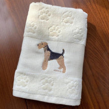 Load image into Gallery viewer, Schnauzer Love Large Embroidered Cotton Towel-Home Decor-Dogs, Home Decor, Schnauzer, Towel-Airedale Terrier-8