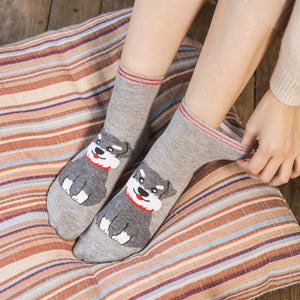Schnauzer Love Womens Ankle Length Socks-Apparel-Accessories, Dogs, Schnauzer, Socks-Schnauzer-1