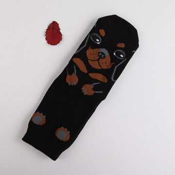 Schnauzer Love Womens Cotton Socks-Apparel-Accessories, Dogs, Schnauzer, Socks-Dachshund-Normal Length-8