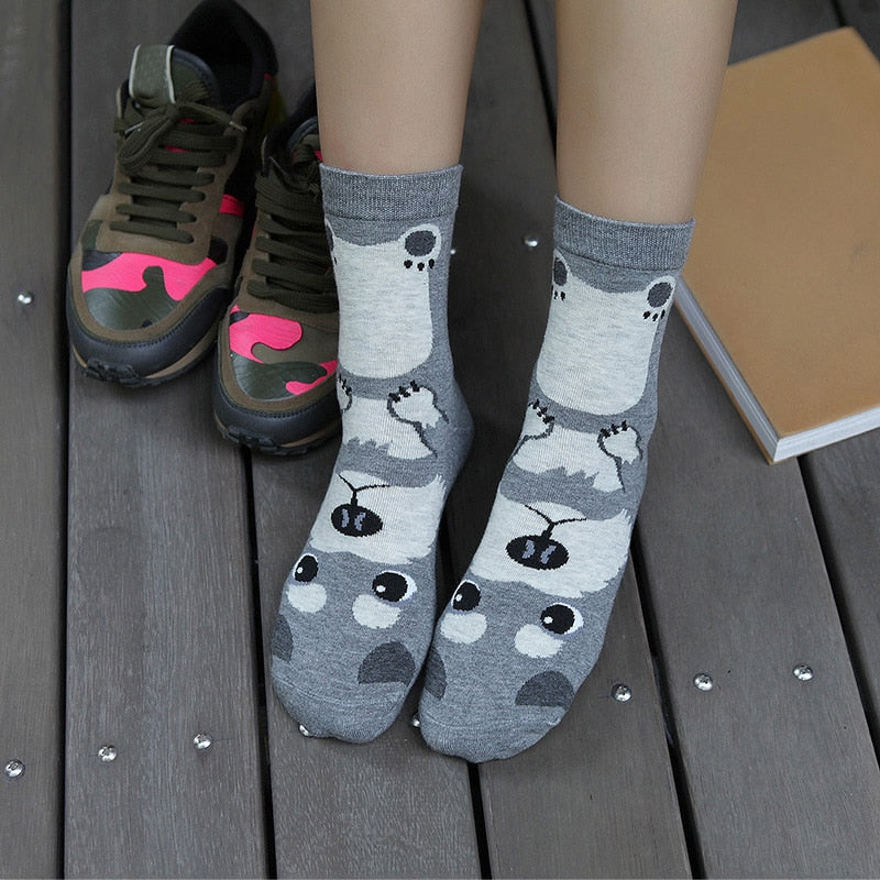 Schnauzer Love Womens Cotton Socks-Apparel-Accessories, Dogs, Schnauzer, Socks-Schnauzer-Normal Length-1
