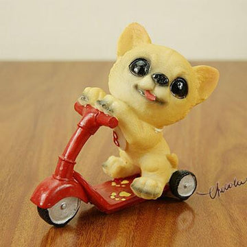 Scooter Dachshund Resin Figurine-Home Decor-Dachshund, Dogs, Figurines, Home Decor-Chihuahua-11