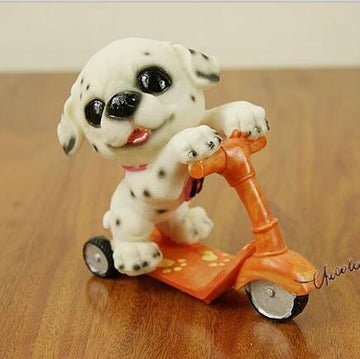 Scooter Dachshund Resin Figurine-Home Decor-Dachshund, Dogs, Figurines, Home Decor-Dalmatian-13