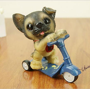Scooter German Shepherd Resin Figurine 360x
