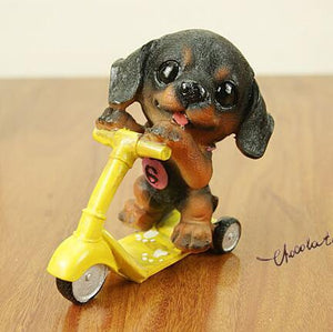 Scooter Pug Resin Figurine-Home Decor-Dogs, Figurines, Home Decor, Pug-Dachshund-12