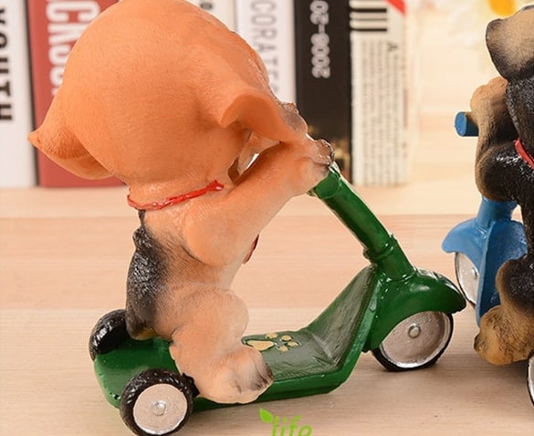 Scooter Pug Resin Figurine-Home Decor-Dogs, Figurines, Home Decor, Pug-7
