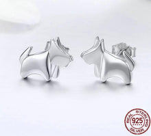 Load image into Gallery viewer, Mini Schnauzer Love Silver Earrings Earring bamoer 