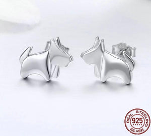Mini Schnauzer Love Silver Earrings Earring bamoer 