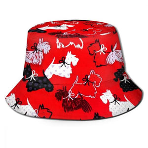 Scottish Terrier Love Bucket Hats-Accessories-Accessories, Dogs, Hat, Scottish Terrier-Red-One Size-6