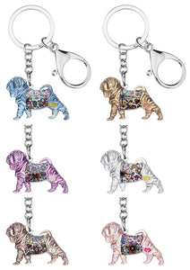 Beautiful Shar Pei Love Enamel Keychains-Accessories-Accessories, Dogs, Keychain, Shar Pei-12