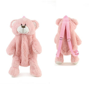 Shar Pei Love Plush Backpack for Kids-Accessories-Accessories, Bags, Dogs, Shar Pei-Bear-Pink-3