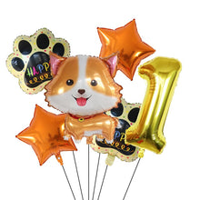 Load image into Gallery viewer, Image of yellow color shiba inu balloon party pack with 1 age balloon