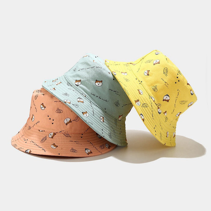 Shiba Inu Love Bucket Hats-Accessories-Accessories, Dogs, Hat, Shiba Inu-1