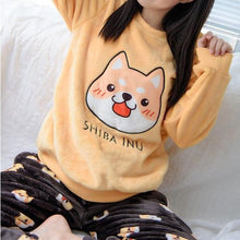 Load image into Gallery viewer, Shiba Inu For Life Thick Fleece Pajamas SetPajamas