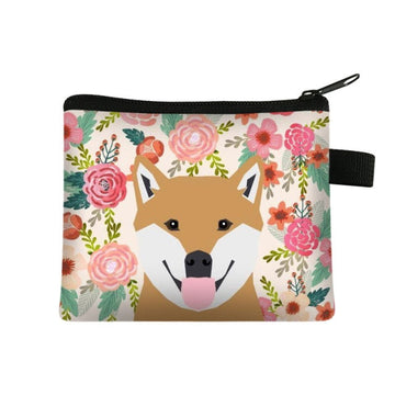 Shiba Inu in Bloom Coin Purse-Accessories-Accessories, Bags, Dogs, Shiba Inu-1